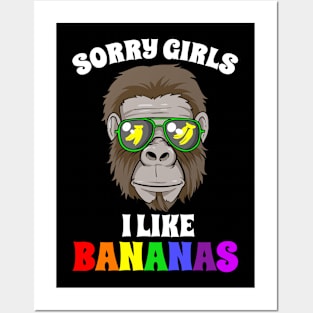 Sorry Girls I Like Bananas Funny Banana Gift Posters and Art